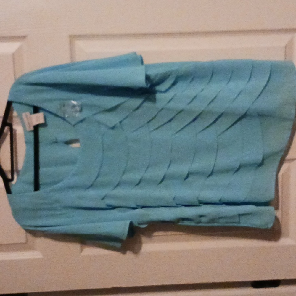 Soft Surroundings NWT Sky Blue Short Sleeve Dress Top XL